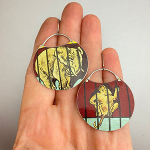 Not My Circus Circle Tin Earrings