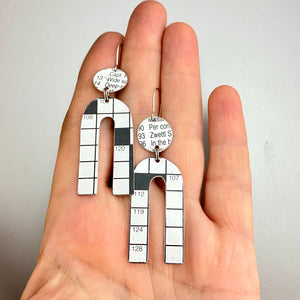 Crossword Horseshoe Tin Earrings