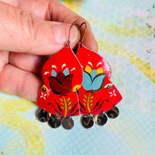 Load image into Gallery viewer, Dutch Tulip Temple Drop Tin Earrings