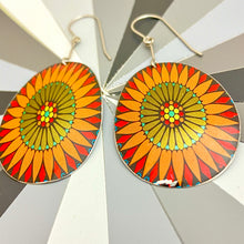 Load image into Gallery viewer, Orange Flower Mandala Earrings