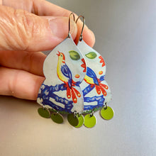 Load image into Gallery viewer, Fancy Birds Drop Tin Earrings