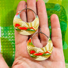 Load image into Gallery viewer, Sunrise Circles Upcycled Tin Earrings