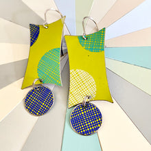 Load image into Gallery viewer, Neon Green Mod Rectangle Earrings
