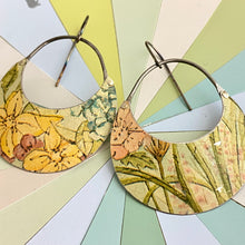 Load image into Gallery viewer, Field of Flowers Crescent Circle Earrings