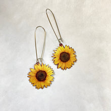 Load image into Gallery viewer, Little Sunflowers Upcycled Tin Earrings