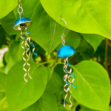 Load image into Gallery viewer, Sapphire Jellyfish Tin Earrings