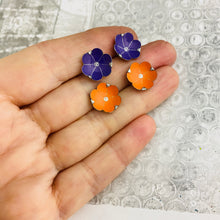 Load image into Gallery viewer, RESERVED Winecup, Purple, Blue Tiny Blossoms Post Earrings