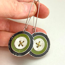 Load image into Gallery viewer, Wire Stitched X O Neutrals Tin Earrings