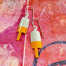 Load image into Gallery viewer, Goldenrod &amp; White Lobster Buoy Earrings