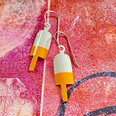 Goldenrod & White Lobster Buoy Earrings