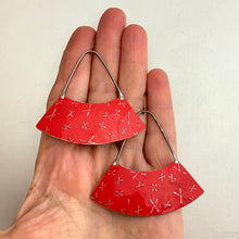 Load image into Gallery viewer, Scarlet Xs Wide Fan Tin Earrings