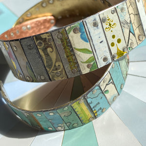 Mixed Vintage Tesserae Tin Cuff