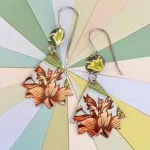 Load image into Gallery viewer, Pink Blossoms Pinked Edge Earrings