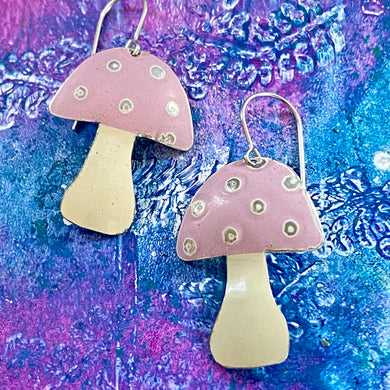 Little Mauve Mushroom Earrings