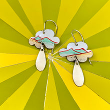Load image into Gallery viewer, Mountains on Tiny Clouds Tin Earrings