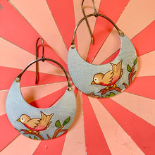 Load image into Gallery viewer, Sweet Little Birds Crescent Circle Earrings