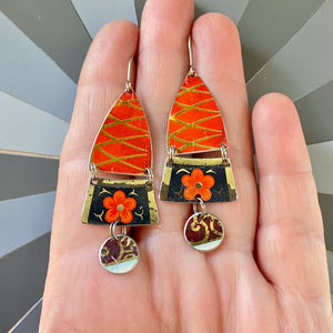Bright Orange Blossoms Earrings