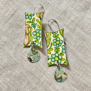 Flowery Mod Rectangle Earrings