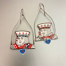 Load image into Gallery viewer, King of Hearts Tin Earrings