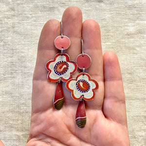 Fun Red Flowers Earrings