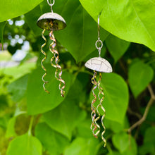 Load image into Gallery viewer, Ivory Crackle Jellyfish Tin Earrings