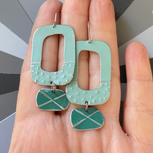 Load image into Gallery viewer, Turquoise Mod Tin Earrings