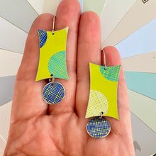 Load image into Gallery viewer, Neon Green Mod Rectangle Earrings