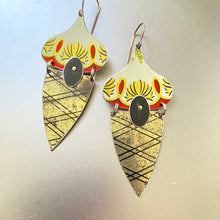 Load image into Gallery viewer, Antique Gold &amp; Burgundy Tin Earrings