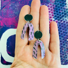Load image into Gallery viewer, Lilac Leopard Upcycled Tin Earrings
