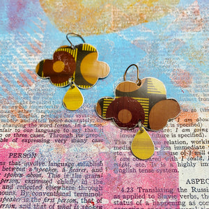 Circle-y Rain Clouds Upcycled Tin Earrings