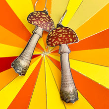 Load image into Gallery viewer, Little Red Capped Mushroom Earrings