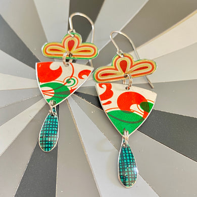Funky Orange and Teal Earrings