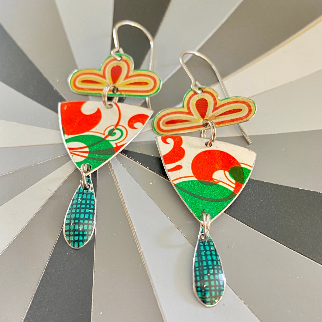 Funky Orange and Teal Earrings