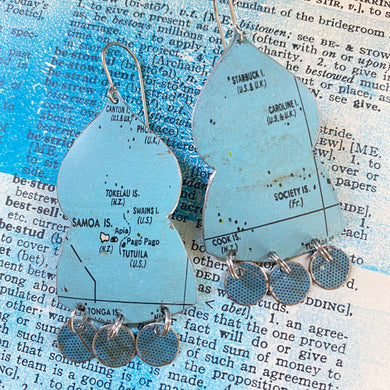 Samoa Temple Drop Tin Earrings