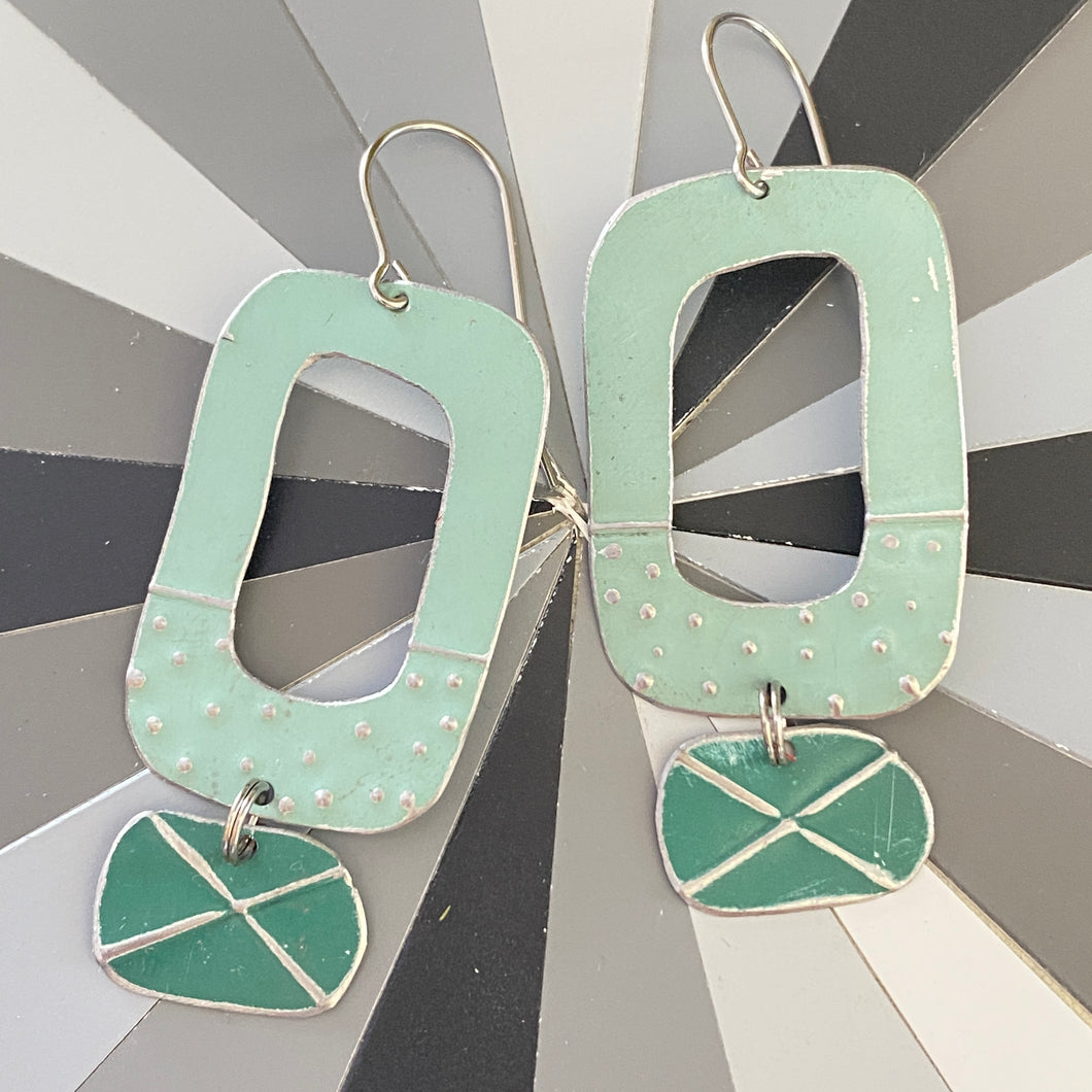 Turquoise Mod Tin Earrings