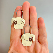 Load image into Gallery viewer, Cream &amp; Chocolate Puppies Tin Earrings