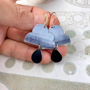 Moody Clouds Tin Earrings