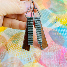 Load image into Gallery viewer, Rustic Bronze Ribbon Tin Earrings