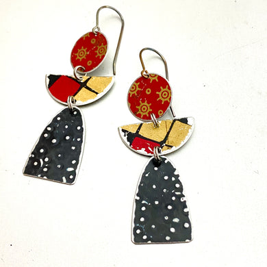 Midnight Mosaic Angels Tin Earrings