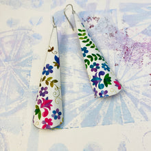Load image into Gallery viewer, Happy Flowers Long Drop Tin Earrings