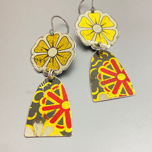 Golden Blossoms Tin Earrings