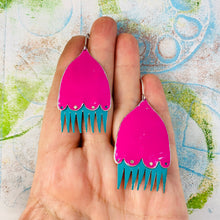 Load image into Gallery viewer, Hot Pink Fantastical Flowers Tin Earrings