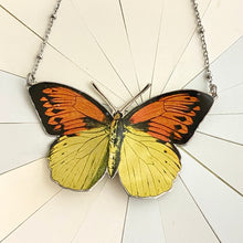 Load image into Gallery viewer, Yellow &amp; Orange Butterfly Upcycled Tin Necklace