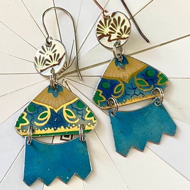 Moody Blues Upcycled Tin Earrings