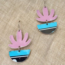 Load image into Gallery viewer, Pink Mod Succulents Tin Earrings