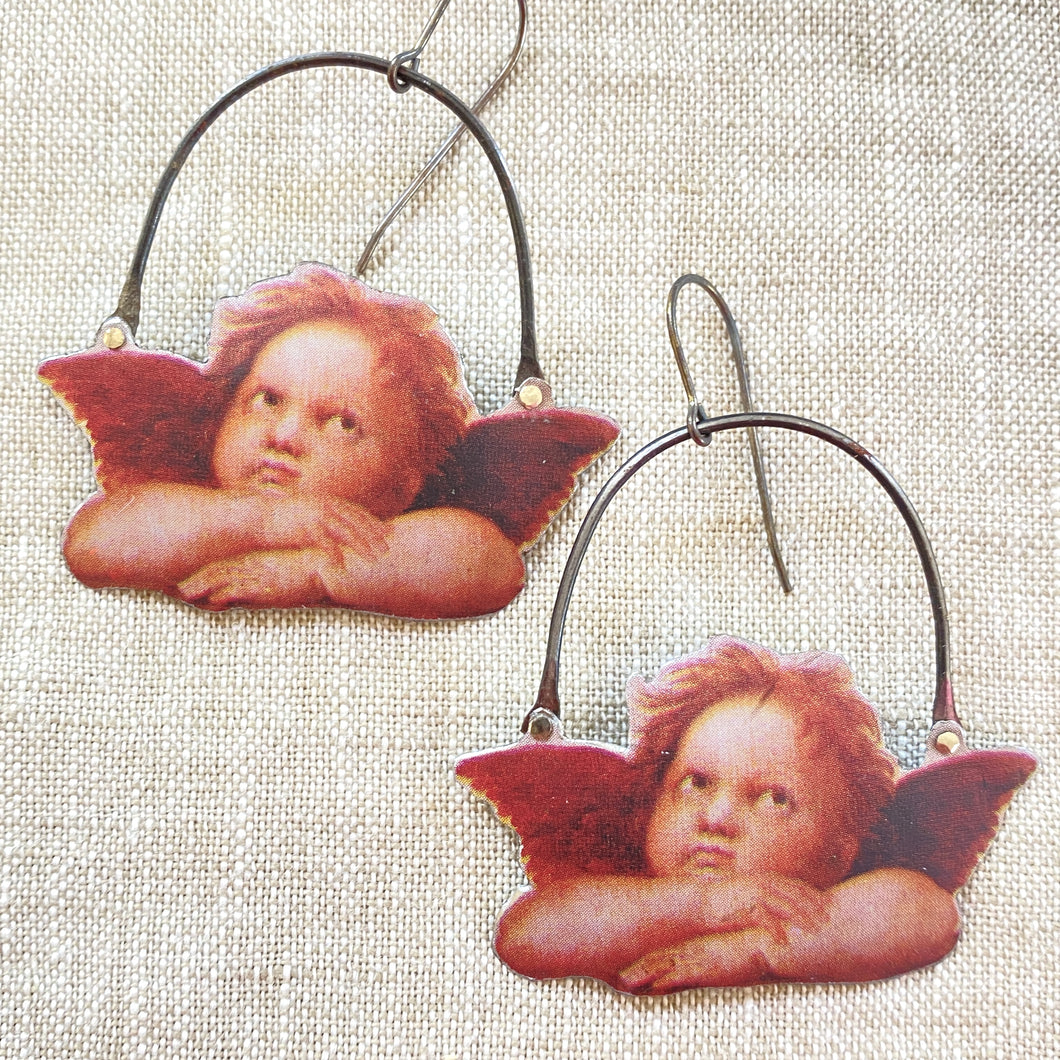 Raphael’s Cherubs II Tin Earrings