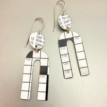 Load image into Gallery viewer, Crossword Horseshoe Tin Earrings