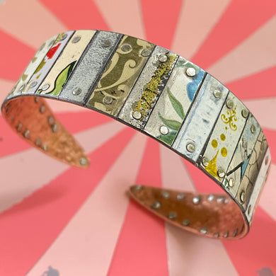 Mixed Vintage Tesserae Tin Cuff