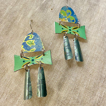 Load image into Gallery viewer, Mixed Vintage Greens Earrings