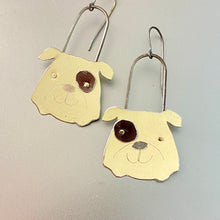 Load image into Gallery viewer, Cream &amp; Chocolate Bulldogs Tin Earrings